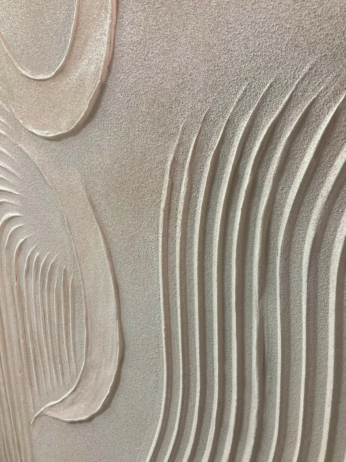 Large Beige 3D Texture Painting