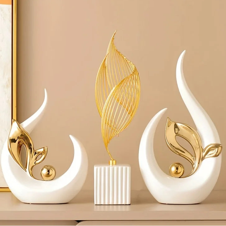Ceramic Statue Nordic Creative Light Luxury Living Room Decoration Sculptures