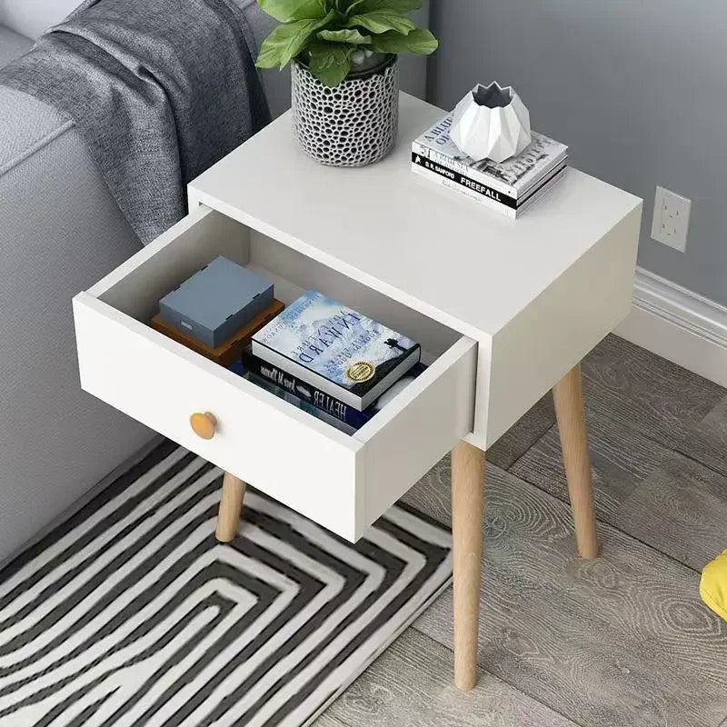 Modern Nightstand with Drawer, Bedside Table