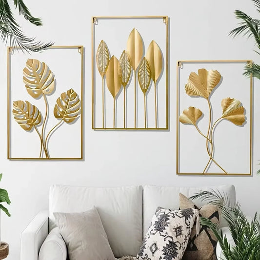 Creative Jungle Plant Iron Wall Hanging Modern Metal Art